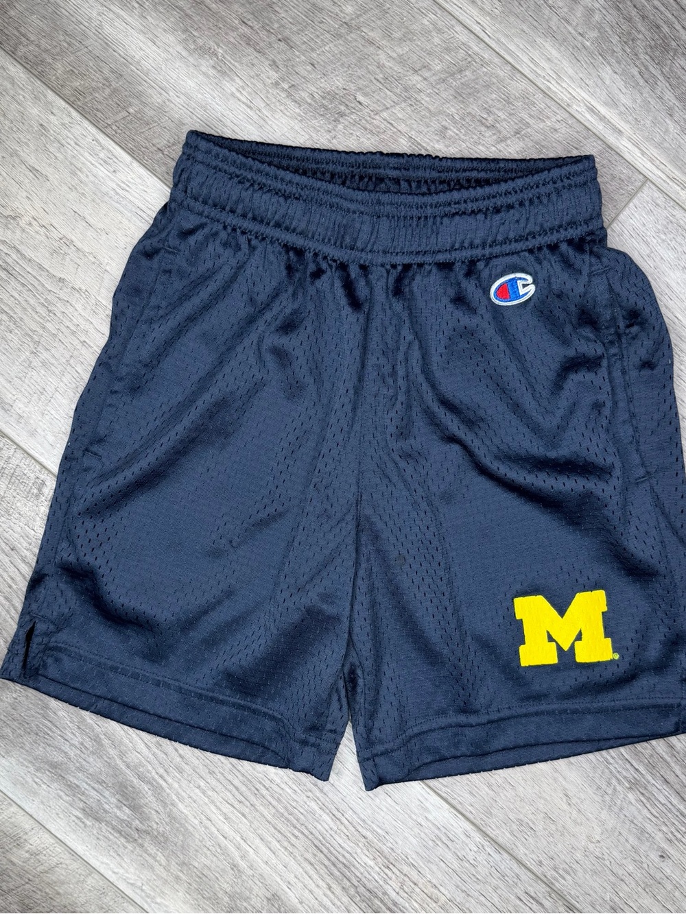 Champion Michigan Wolverines Boys Athletic Mesh Shorts Youth Small Age 6/7